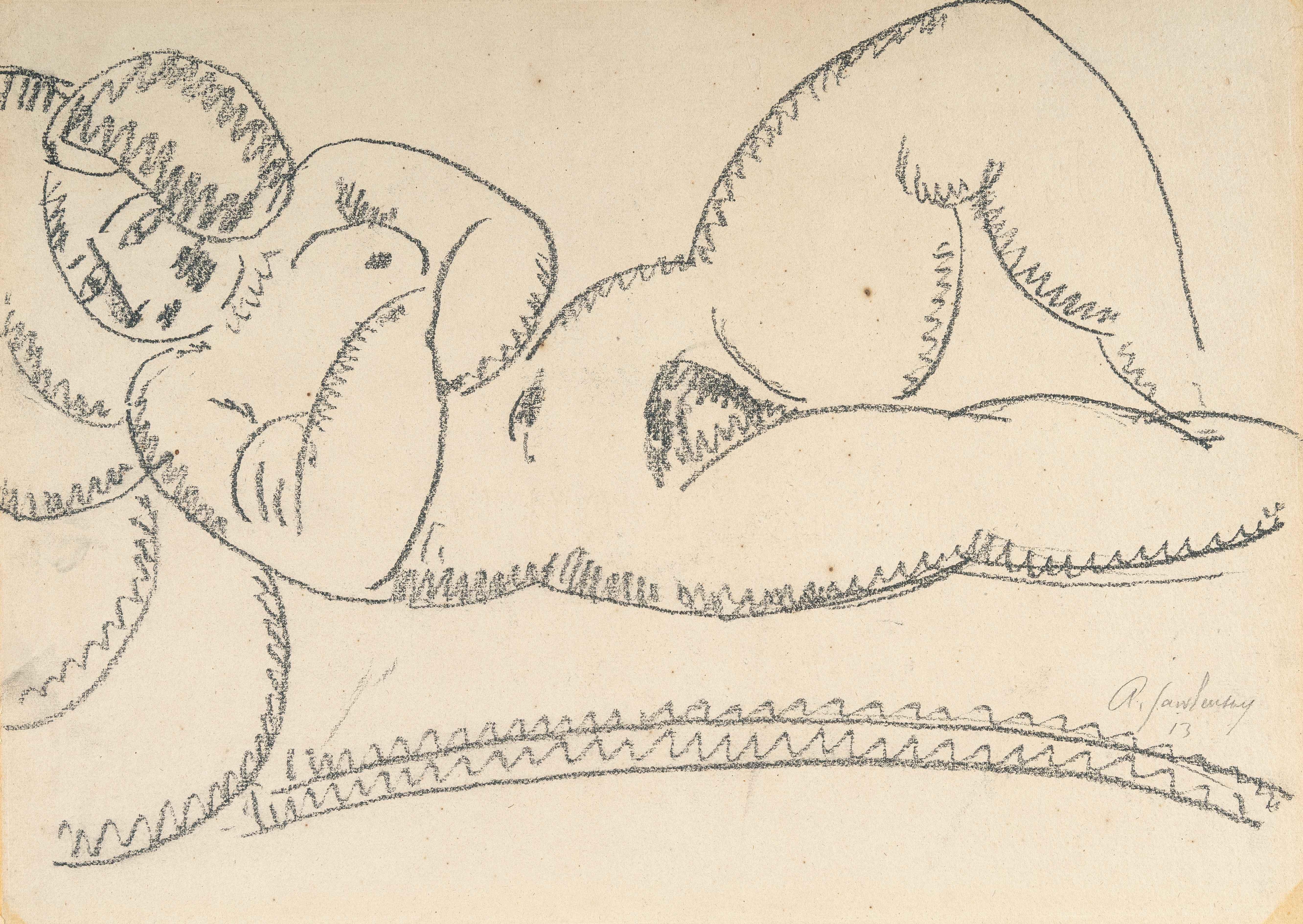 Alexej von Jawlensky - Liegender Akt mit verschränkten Armen