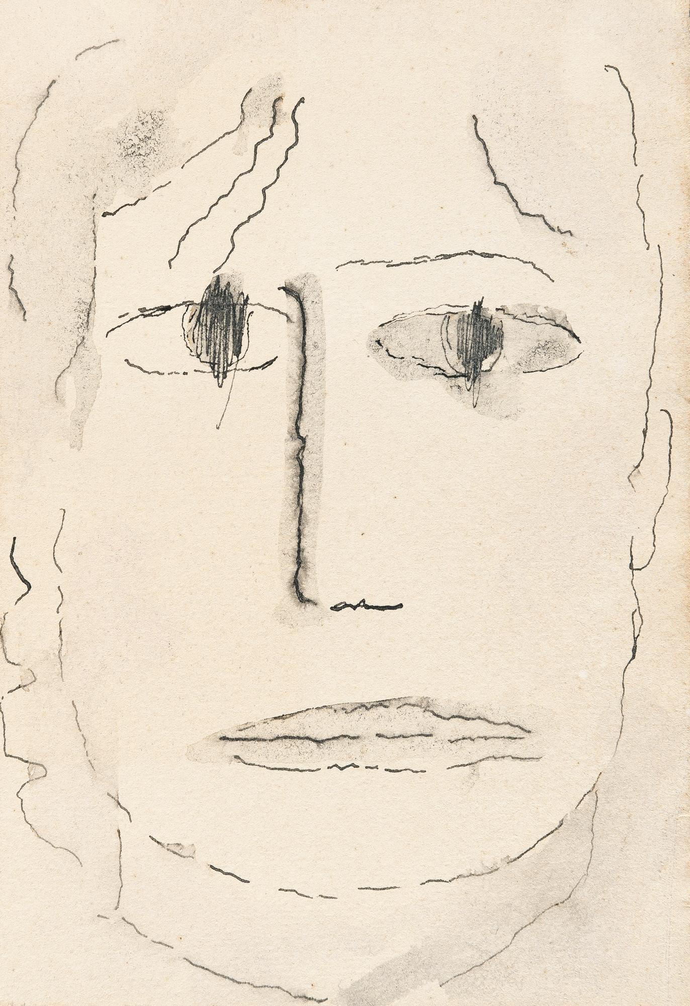 Alexej von Jawlensky - Ohne Titel (Frontaler Kopf mit offenen Augen)