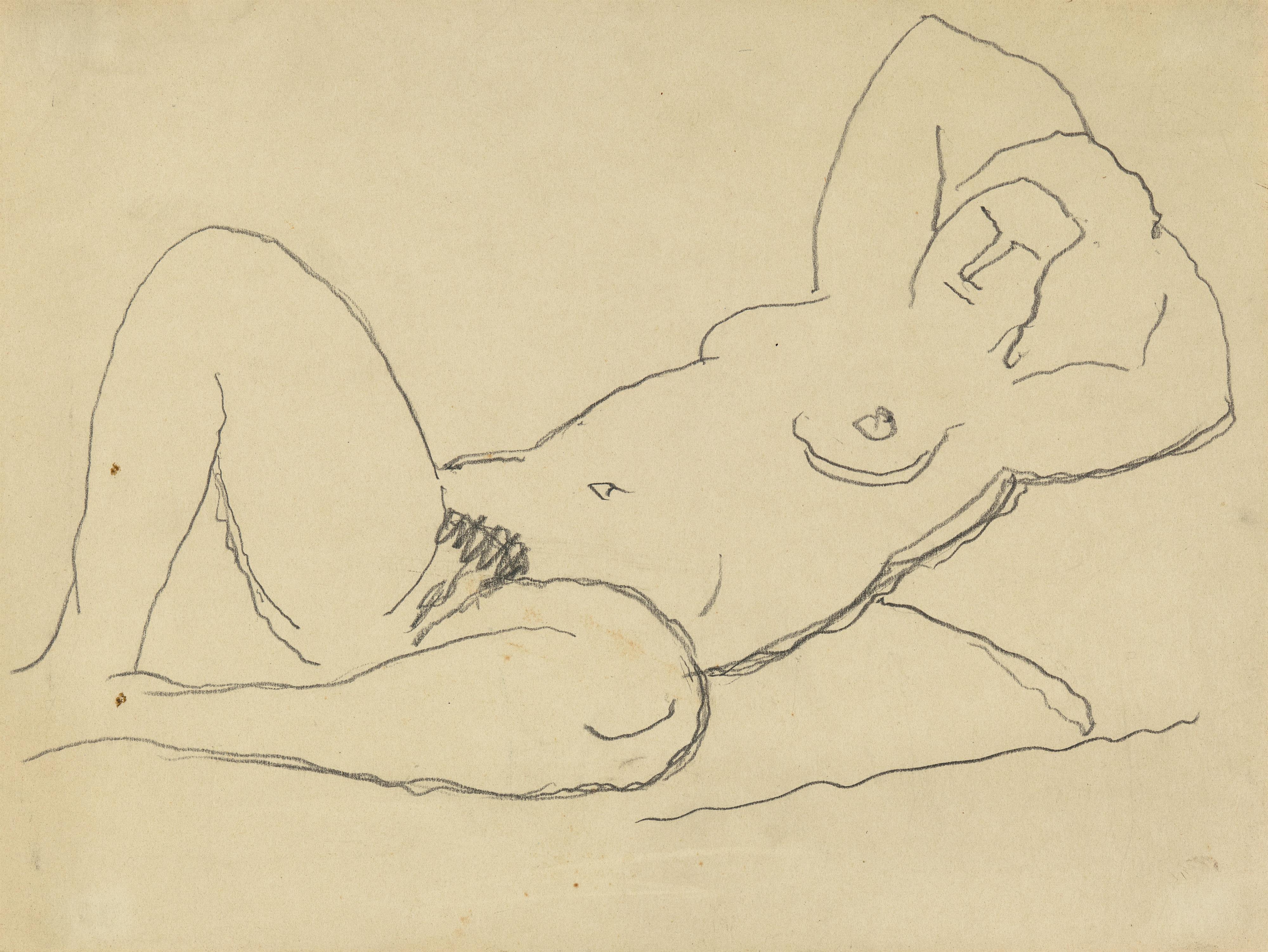 Alexej von Jawlensky - Ohne Titel (Liegender Akt, die Hände hinter dem Kopf verschränkt II)