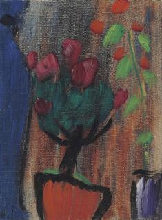 Alexej von Jawlensky - Stilleben: Azaleenstöckchen Bei Dunkler Blauer Vase