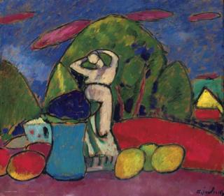 Alexej von Jawlensky - Stilleben Mit Figur, Früchten Und Landschaft