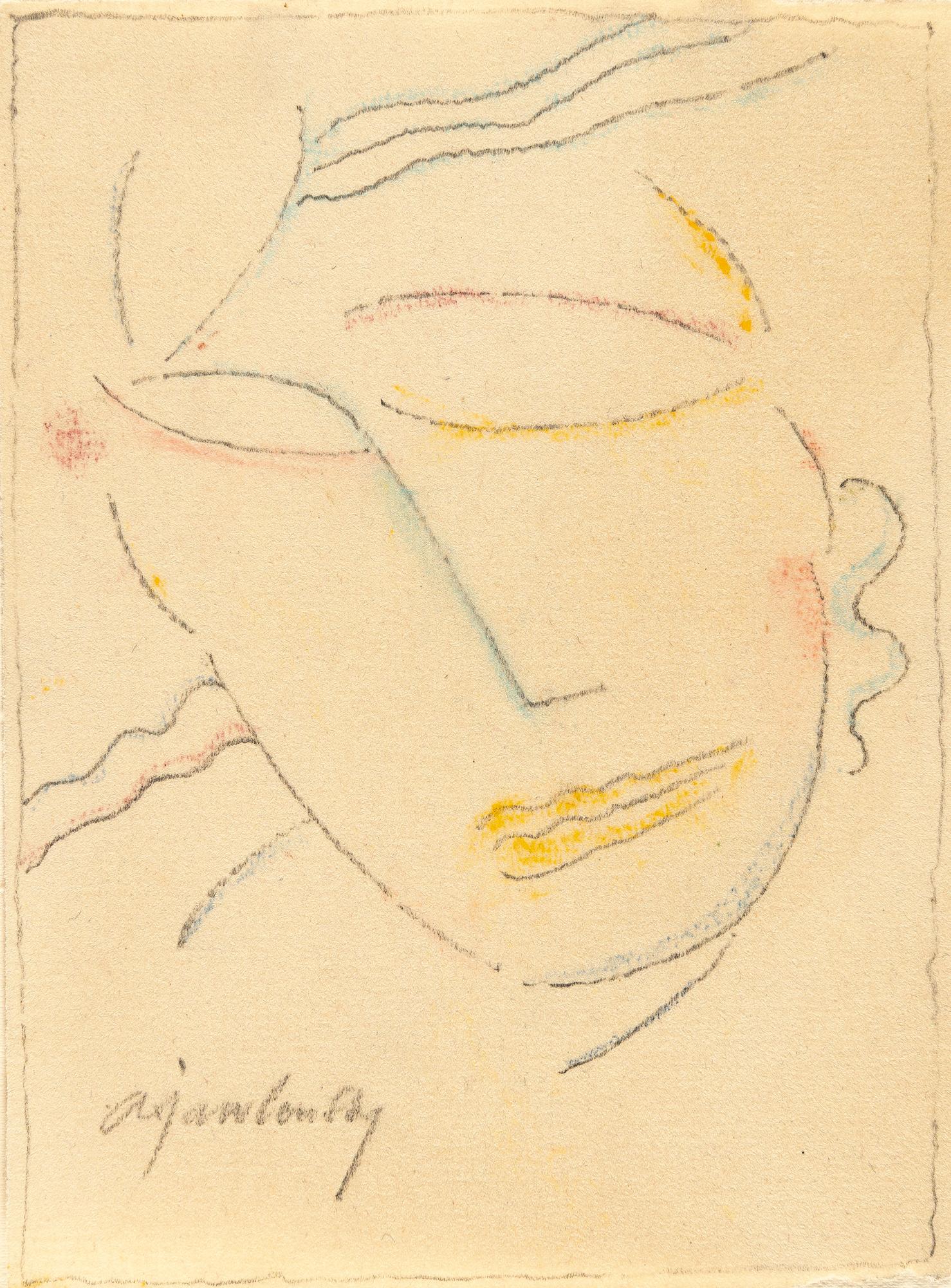 Alexej von Jawlensky - Weiblicher geneigter Kopf mit geschlossenen Augen