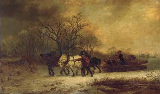 Alexis de Leeuw - Loggers in a winter landscape