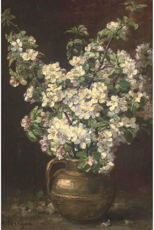 Alexis Kreyder - Christmas roses in a brass jug