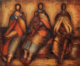 Alexis Preller - Three seated Mapogga women