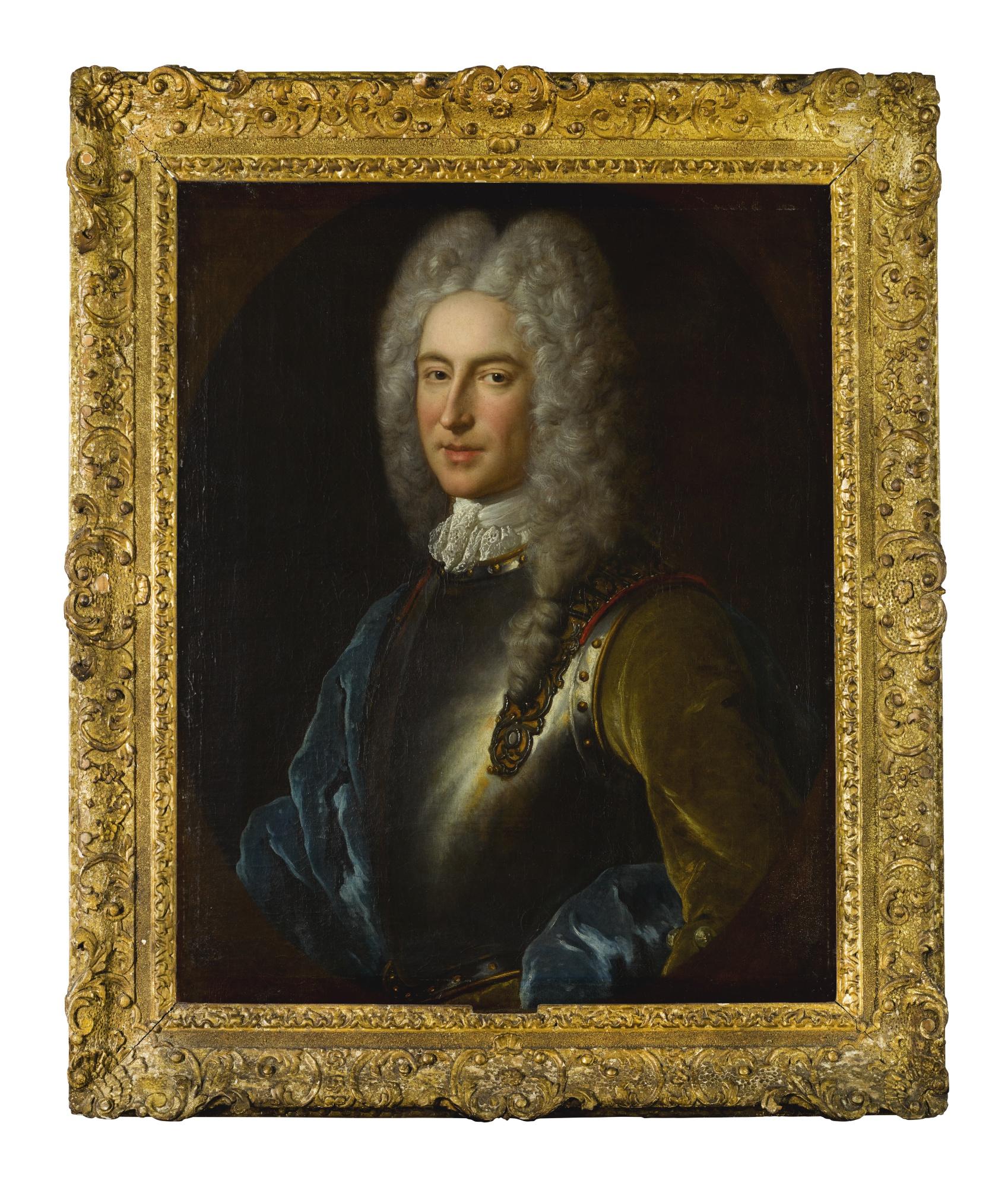 Alexis-Simon Belle - Portrait Of Alexander, 4Th Lord Forbes Of Pitsligo (D. 1762), Half Length, Wearing Armour And A Blue Cloak