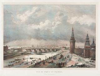 Alexis Victor Joly - Vue du pont de Pierre prise du Cremlin (Petersbrücke in Moskau).