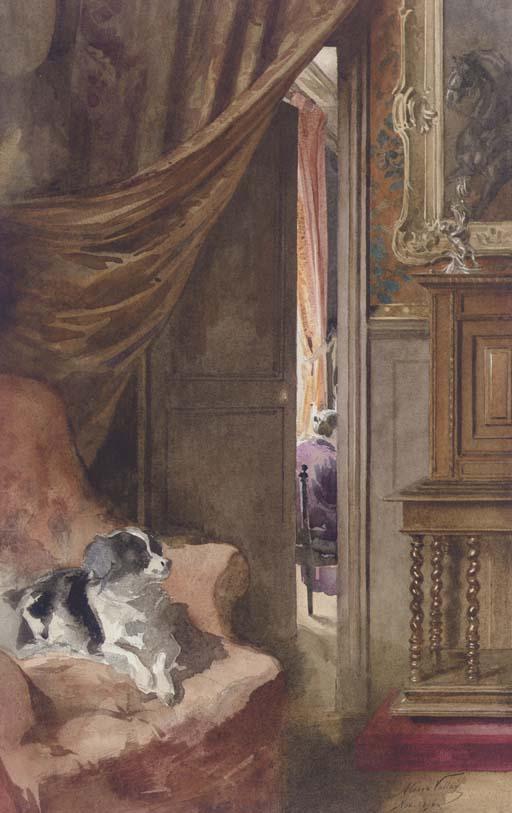 Alexis Vollon - A Spaniel In An Interior
