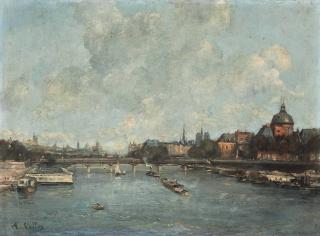 Alexis Vollon - The River Seine At The Pont Des Arts, Paris