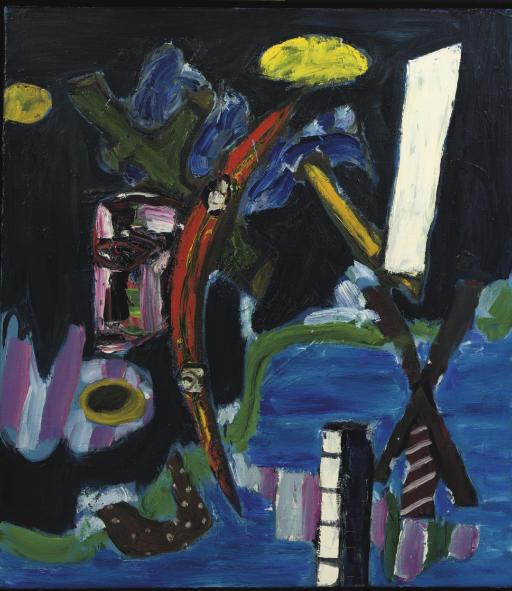 Alfons Freymuth - Landschap, kop en maan