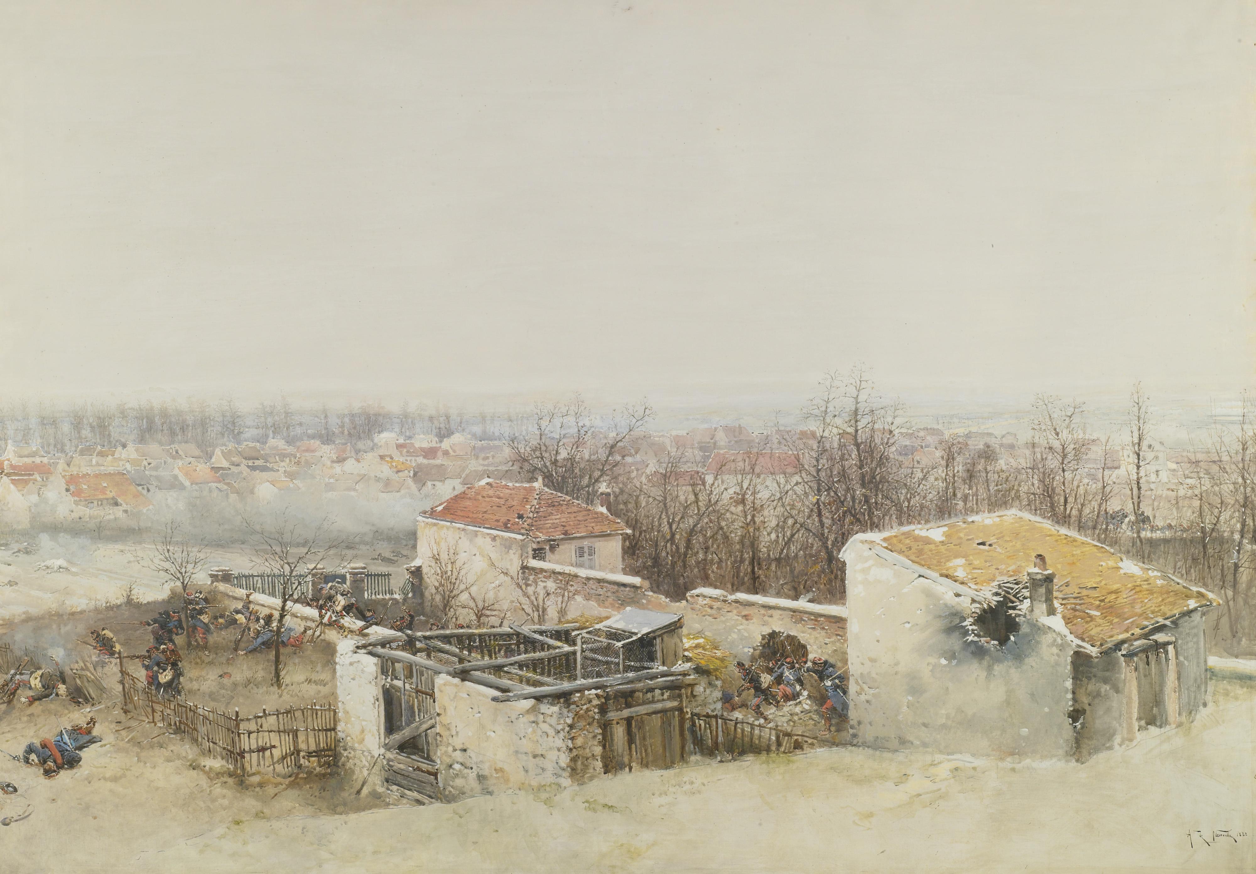 Alfonse Marie De Neuville - Champigny: A Study For The Panorama Of The Battle Of Champigny