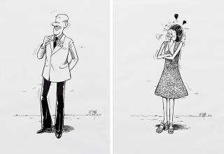 Alfonso Wong - Gentleman And Lady (Set Of Two Pieces)(Painted In 2007)