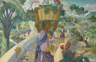 Alfonso X. Peña - Untitled (Women With Flowers)