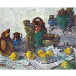 Alfred Aaron Wolmark - Lemons And Pottery