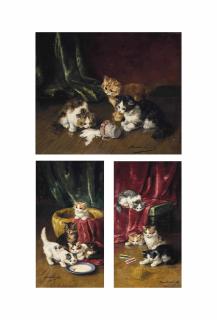 Alfred Arthur Brunel de Neuville - The milk thieves; Up to mischief; and A curiosity