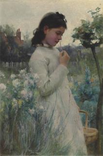 Alfred Augustus Glendening, Jun. - A Young Girl in a Garden