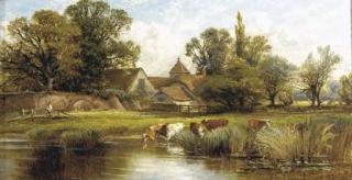 Alfred Augustus Glendening Sen. - On the river; and Cattle watering