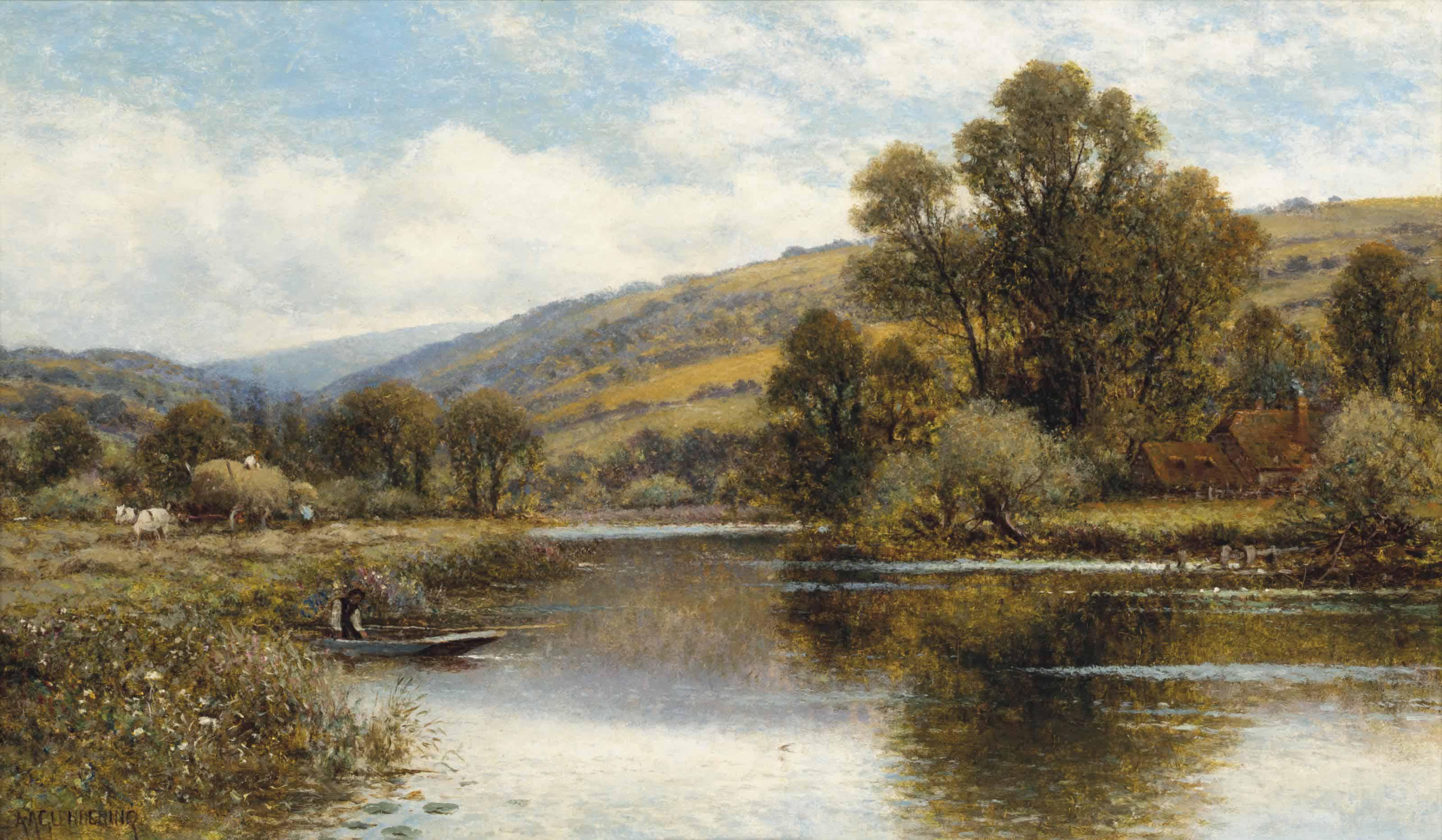 Alfred Augustus Glendening, Snr - Harvesting, Streatley-On-Thames