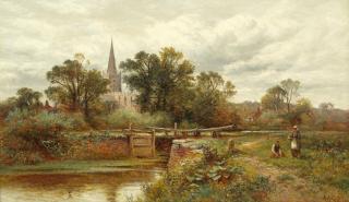 Alfred Augustus Glendening Sr. - Fishing By A Lock