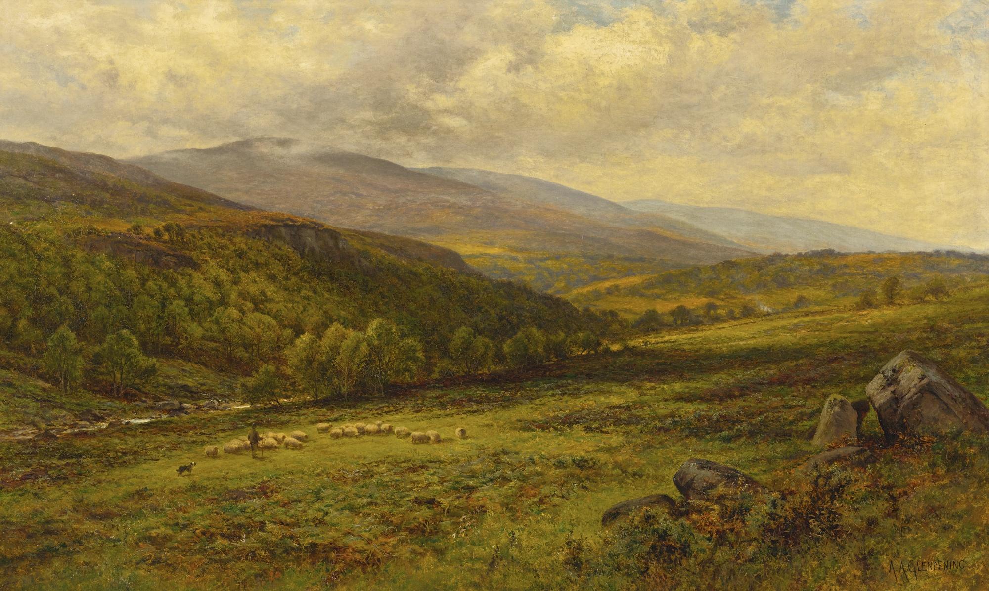 Alfred Augustus Glendening - A Yorkshire Hillside