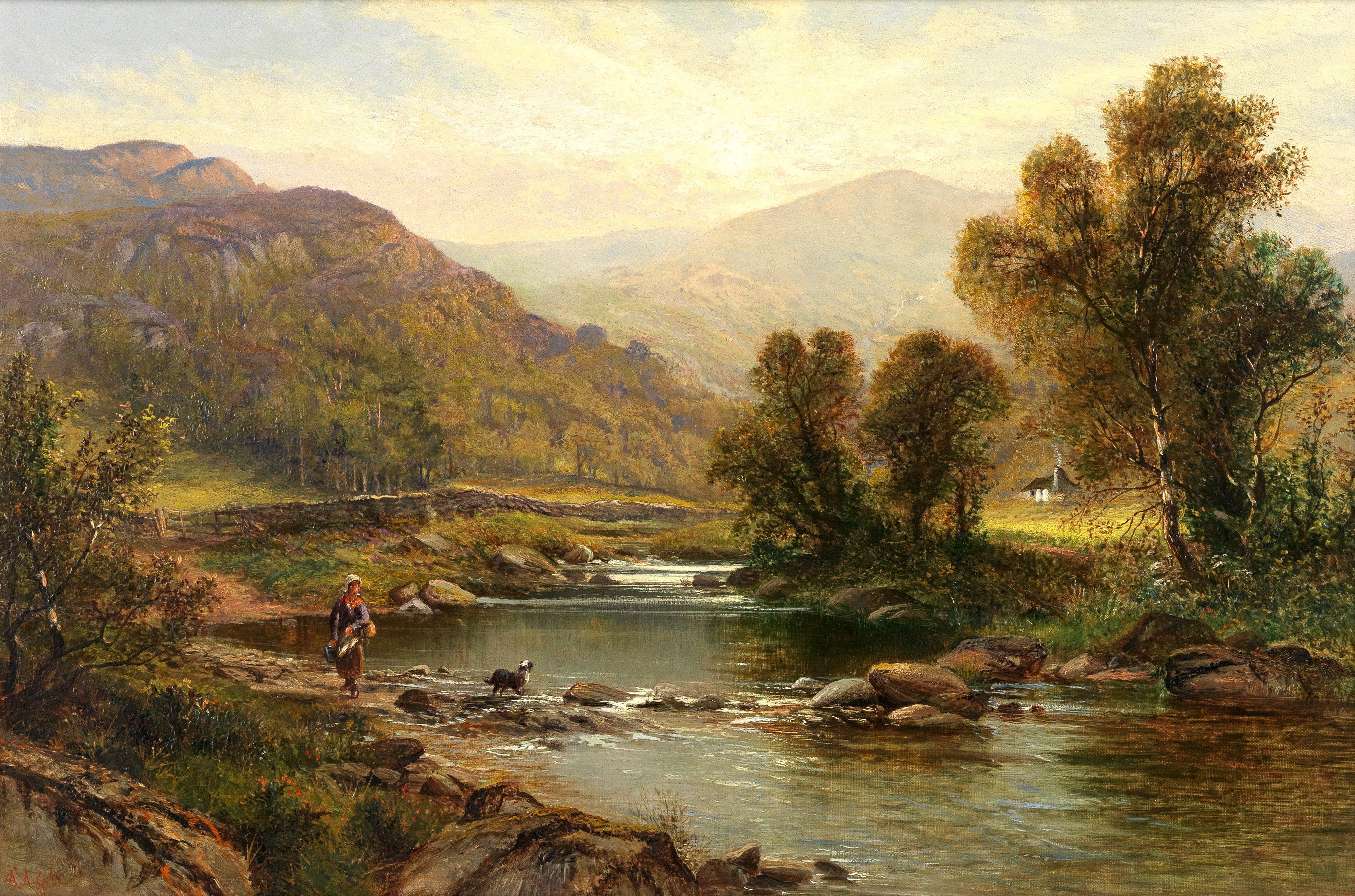Alfred Augustus Glendening - On The Llugwy, North Wales