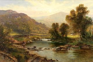 Alfred Augustus Glendening - On The Llugwy, North Wales