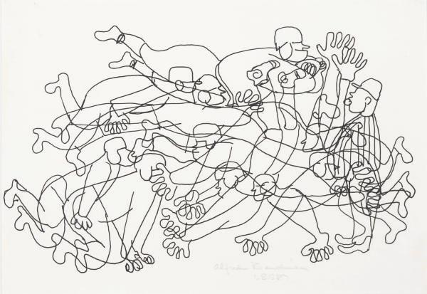 Alfred Bendiner - Tackle; and a companion drawing