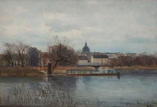 Alfred Bergström - View from Djurgården across Kastellholmen towards Söder and Katharina Church.