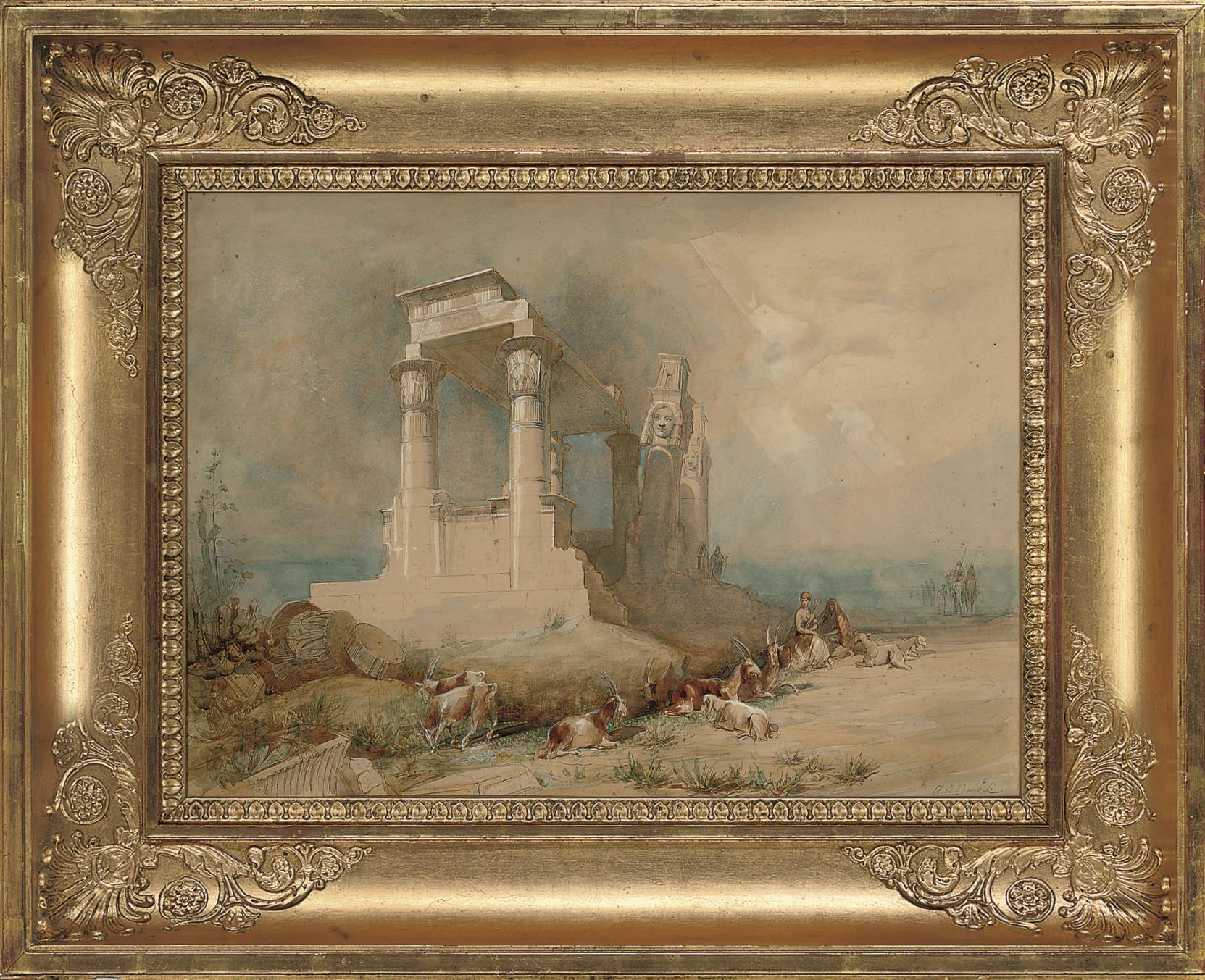 Alfred Charles Conrade - Goatherders beside ruins, Egypt