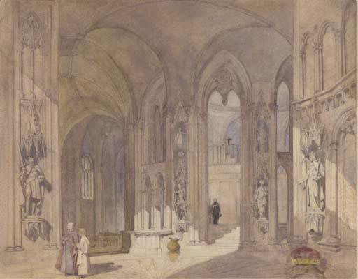 Alfred Charles Conrade - Interior of The Oreux Chapel, France; And Interior of The Villaviciosa Chapel, Cordoba (Illustrated)