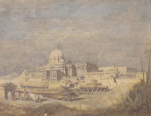 Alfred Charles Conrade - View of St. Peter\'S, Rome (Illustrated); And View of The Cathedral At Cordoba