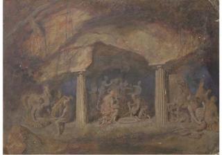 Alfred Charles Conrade - Zeus Flanked By Two Muses Before A Temple On An Acropolis; And A Bacchanalian Festival (One Illustrated)