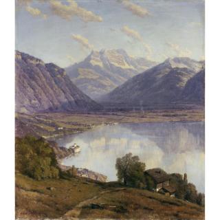 Alfred Chavannes - Vue De Glyon View Of Glyon