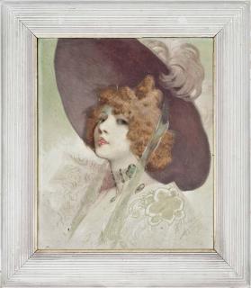 Alfred Choubrac - Portrait De Femme Au Collier D\'Emeraudes