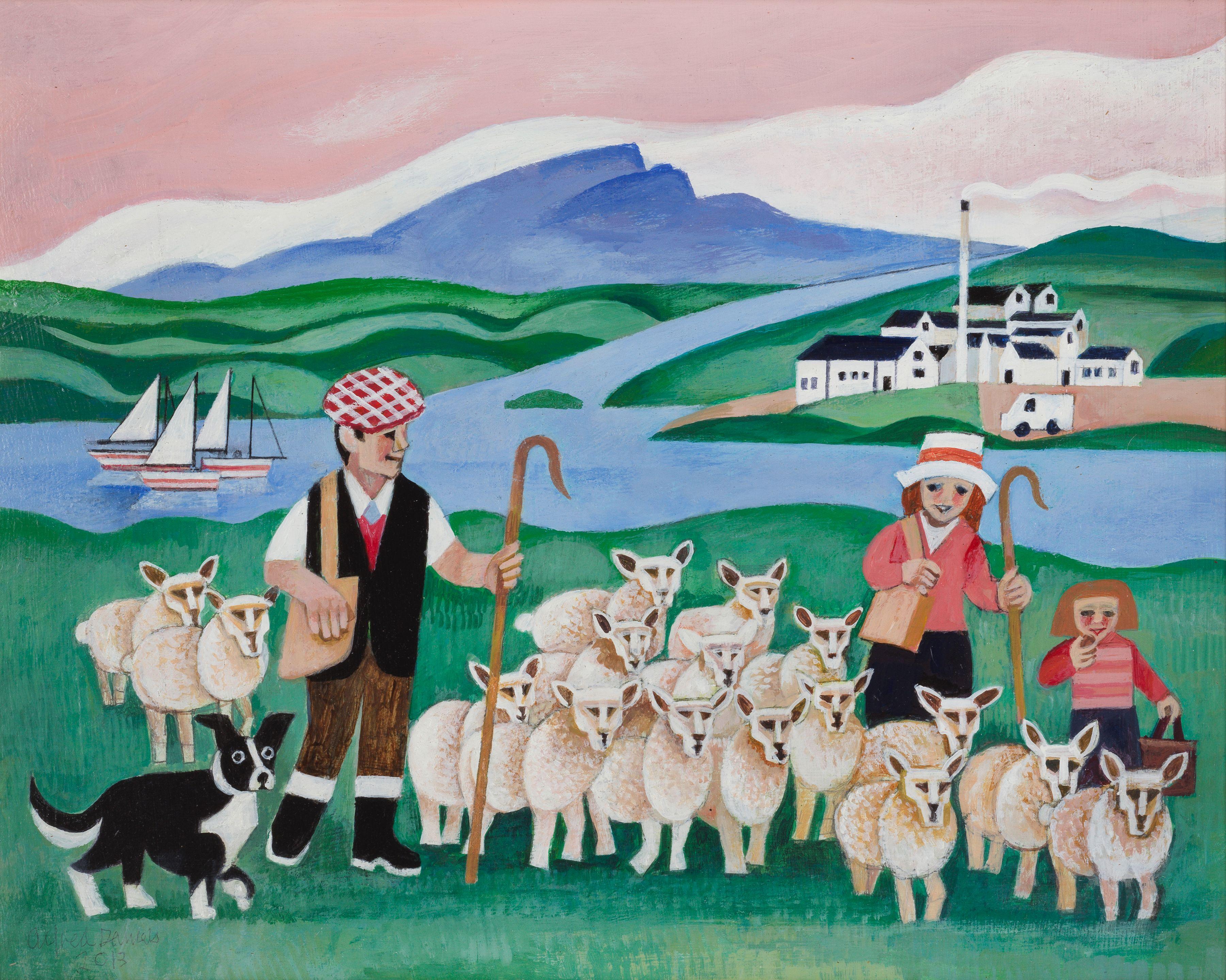 Alfred Daniels R.W.S., R.B.A. - Sheep in Talisker, Isle of Skye