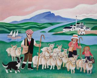 Alfred Daniels R.W.S., R.B.A. - Sheep in Talisker, Isle of Skye