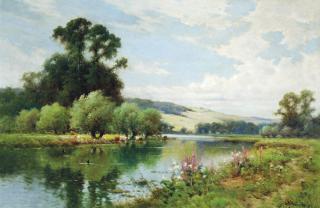 Alfred de Bréanski, Jnr - On the Avon at Salisbury