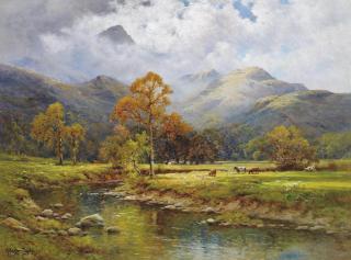 Alfred de Bréanski Jun. - The English lakes, Autumn in Easedale