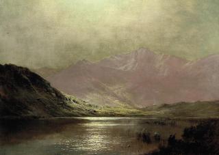 Alfred de Bréanski, R.B.A. - Moonlight, Llyn Swernon, Dolgelly