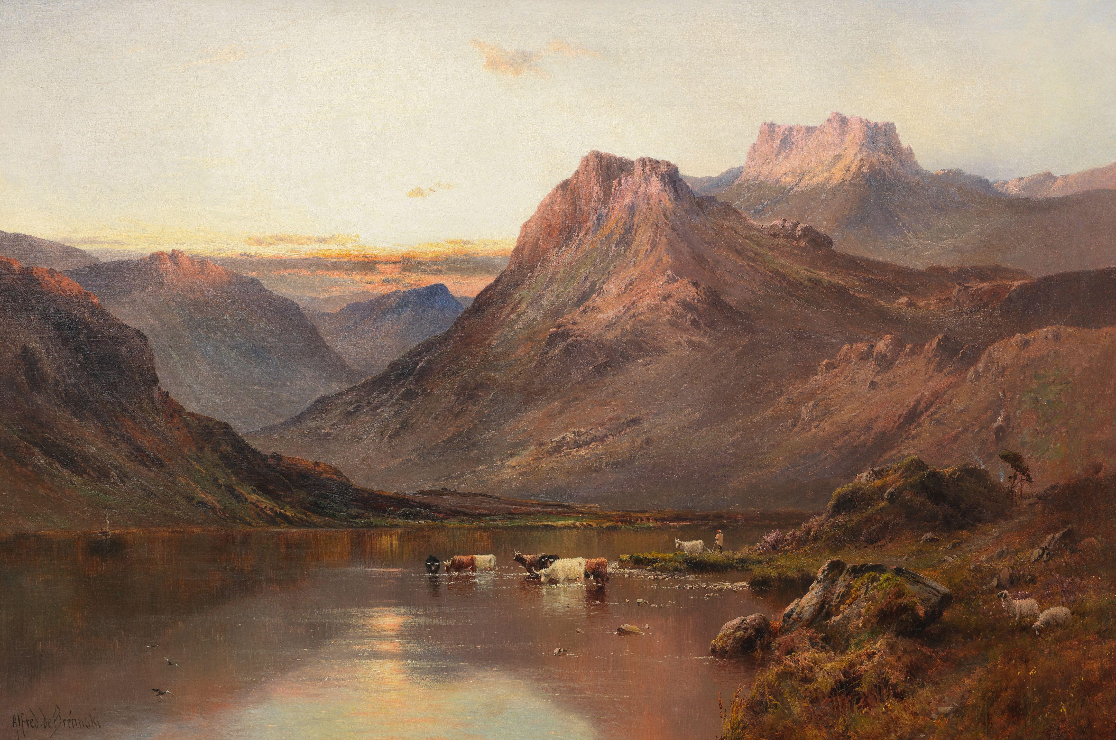 Alfred De Bréanski, RBA - Sunset near Callander