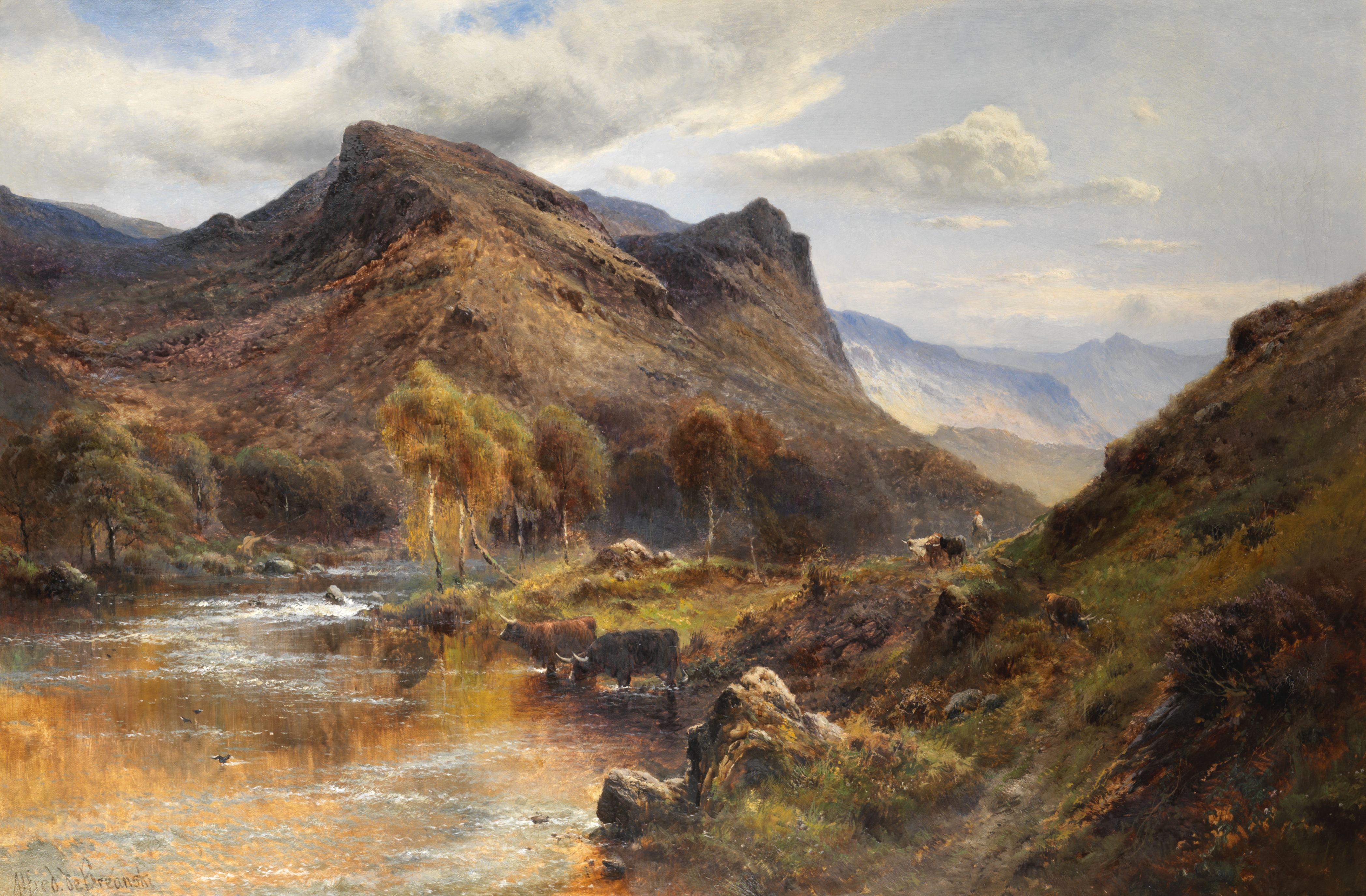 Alfred de Bréanski, RBA - \'The Riverbend in Borrowdale Pass\'