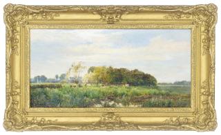 Alfred de Bréanski Sen. - Cattle in a marshy field