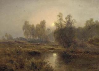 Alfred De Bréanski, Sen. - The Silver Birch of Burnham - moonrise