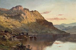 Alfred De Bréanski, Snr., R.B.A. - Sunset over Loch Awe