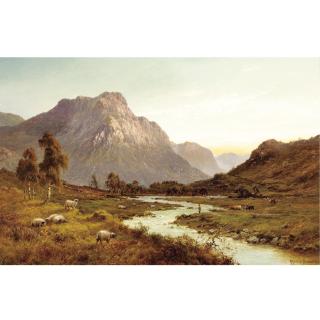 Alfred de Bréanski Snr. - An Angler With Highland Sheep And Cattle