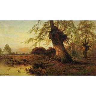 Alfred de Bréanski Snr. - Shepherds At Sunset