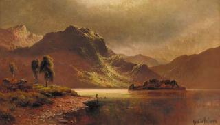Alfred De Bréanski, Snr. - \'The Silver Strand\', Loch Katrine by moonlight