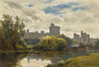 Alfred De Bréanski Snr. - Windsor Castle From The Thames