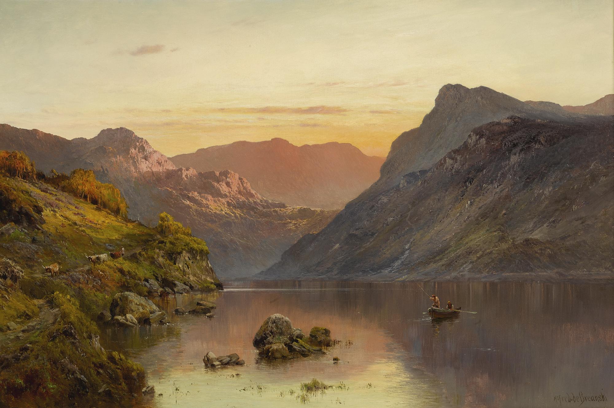 Alfred De Breanski - British The Pass Of Brander In The Scottish Highlands 