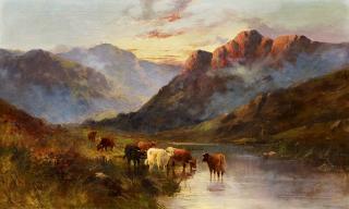 Alfred de Bréanski - Vieh im schottischen Hochland